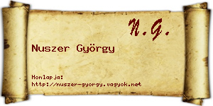 Nuszer György névjegykártya
